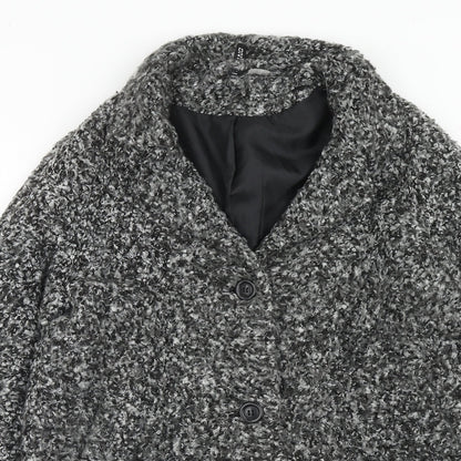 H&M Womens Black Geometric Jacket Size 10 Button