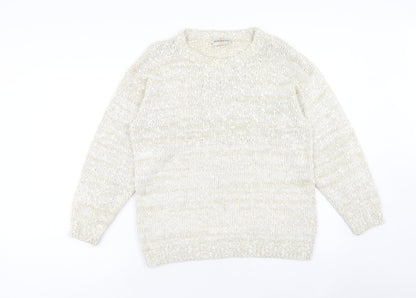 Debenhams Womens Beige Round Neck Acrylic Pullover Jumper Size M