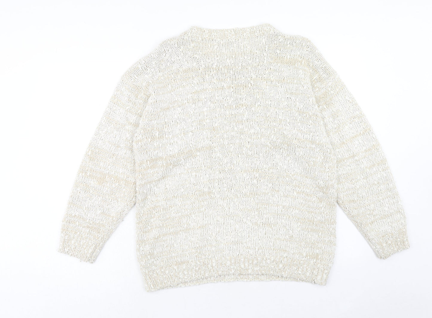Debenhams Womens Beige Round Neck Acrylic Pullover Jumper Size M