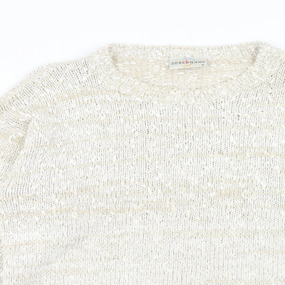 Debenhams Womens Beige Round Neck Acrylic Pullover Jumper Size M