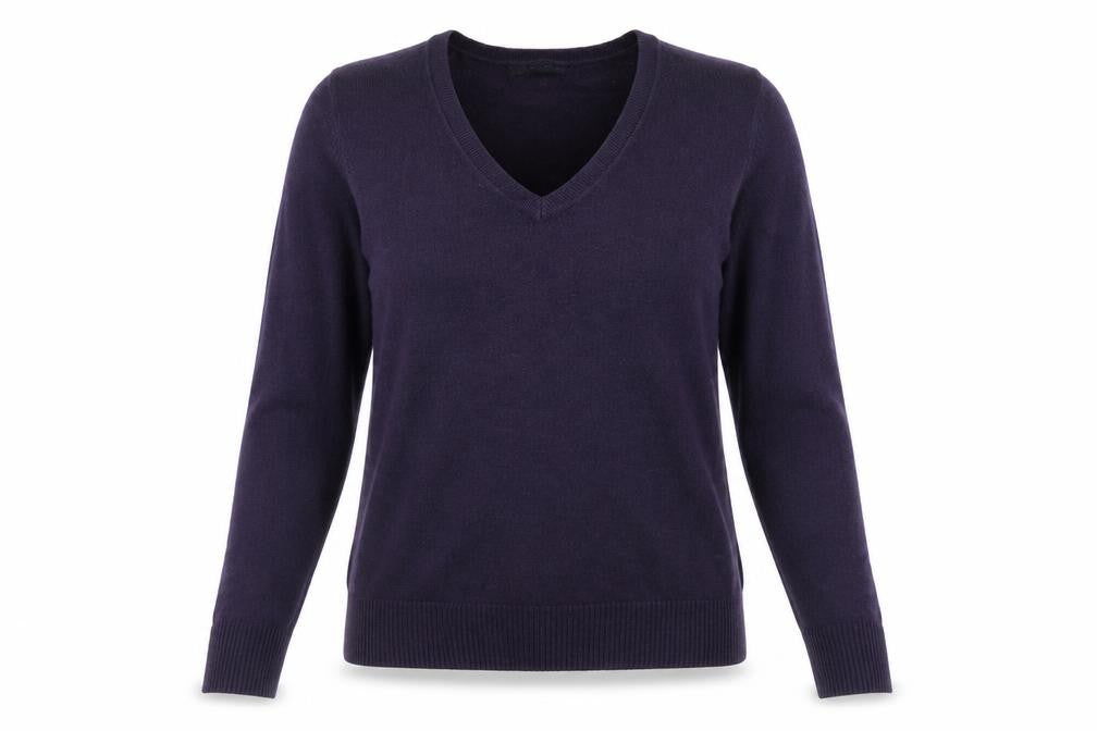 Marks & Spencer Womens Purple V-Neck Acrylic Pullover Jumper Size 12