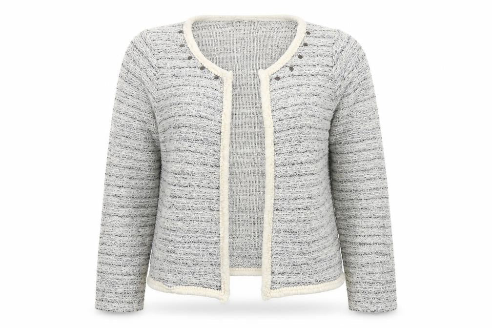 Papaya Womens Blue V-Neck Geometric Cotton Cardigan Jumper Size 10