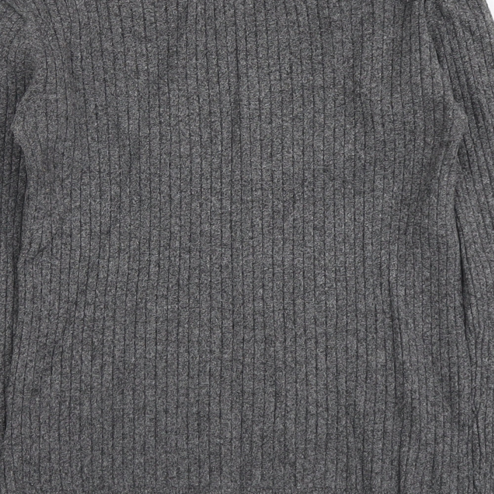 Marks and Spencer Womens Grey Round Neck Viscose Pullover Jumper Size 8