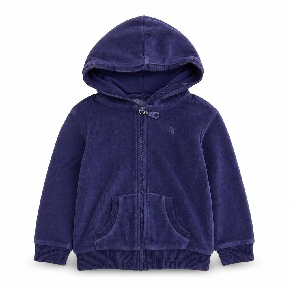 United Colors of Benetton Boys Blue Polyester Full Zip Hoodie Size 2 Years Zip