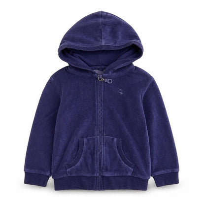United Colors of Benetton Boys Blue Polyester Full Zip Hoodie Size 2 Years Zip
