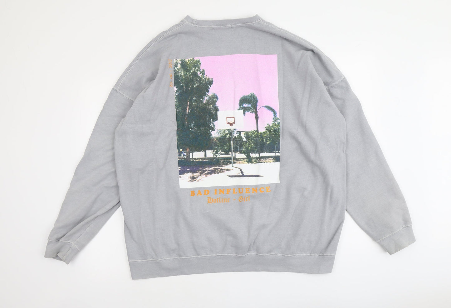 Missguided Womens Grey Cotton Pullover Sweatshirt Size 12 Pullover
