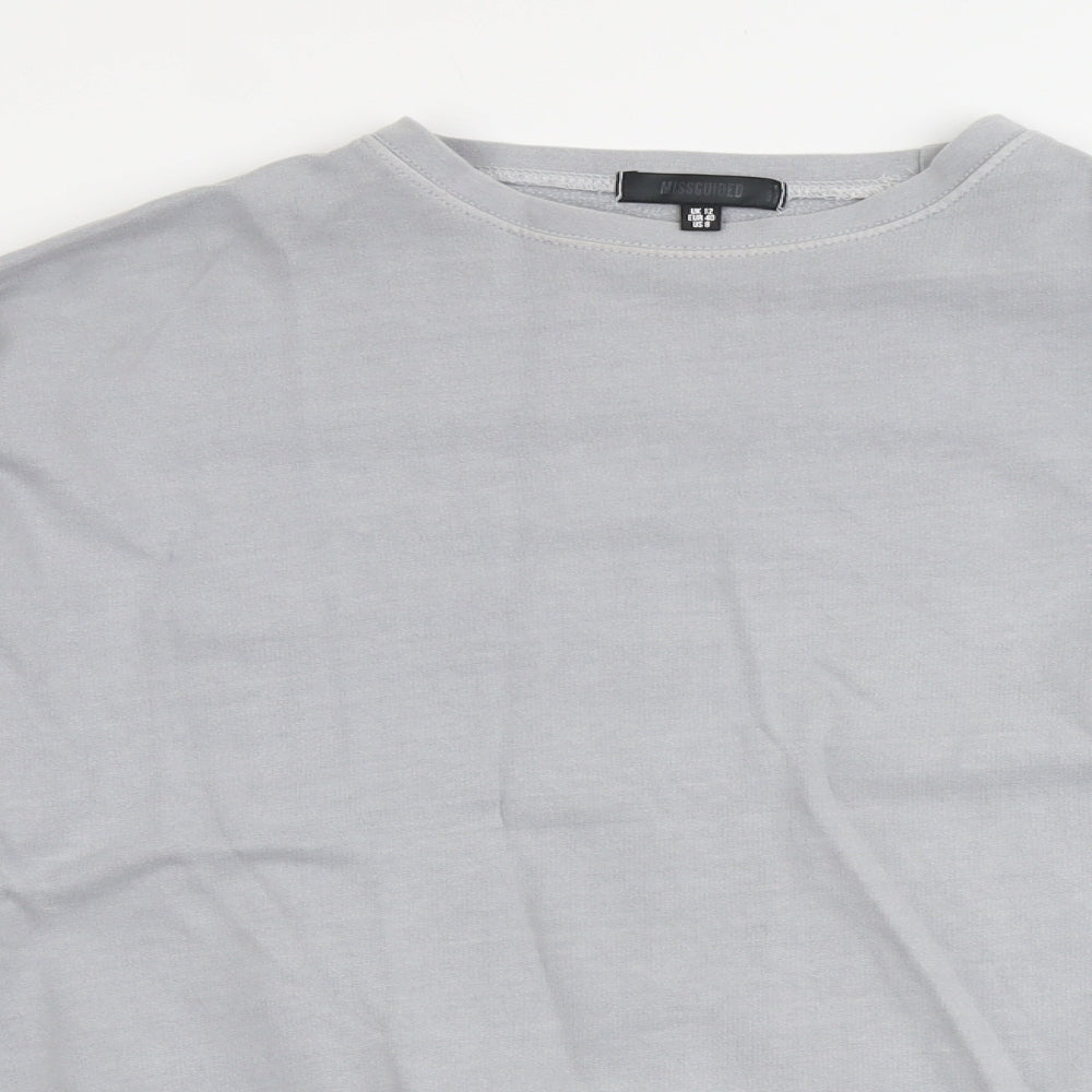 Missguided Womens Grey Cotton Pullover Sweatshirt Size 12 Pullover