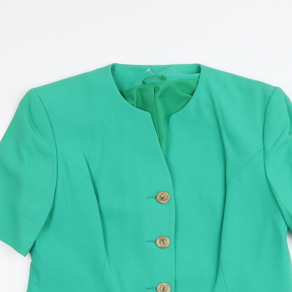 Berkertex Womens Green Jacket Blazer Size 14 Button