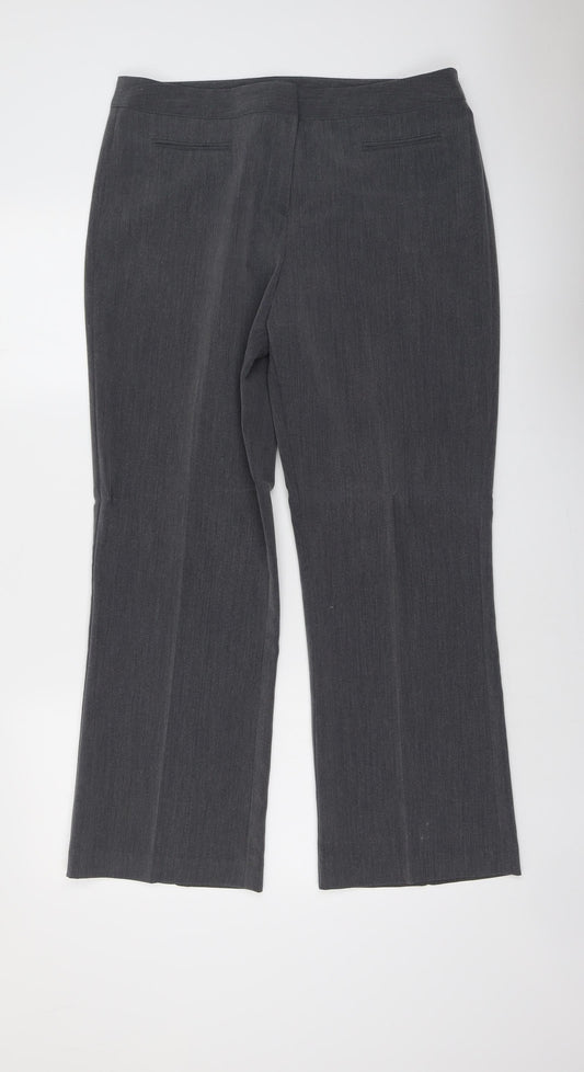 Mia Moda Womens Green Polyester Trousers Size 14 L29 in Regular Button
