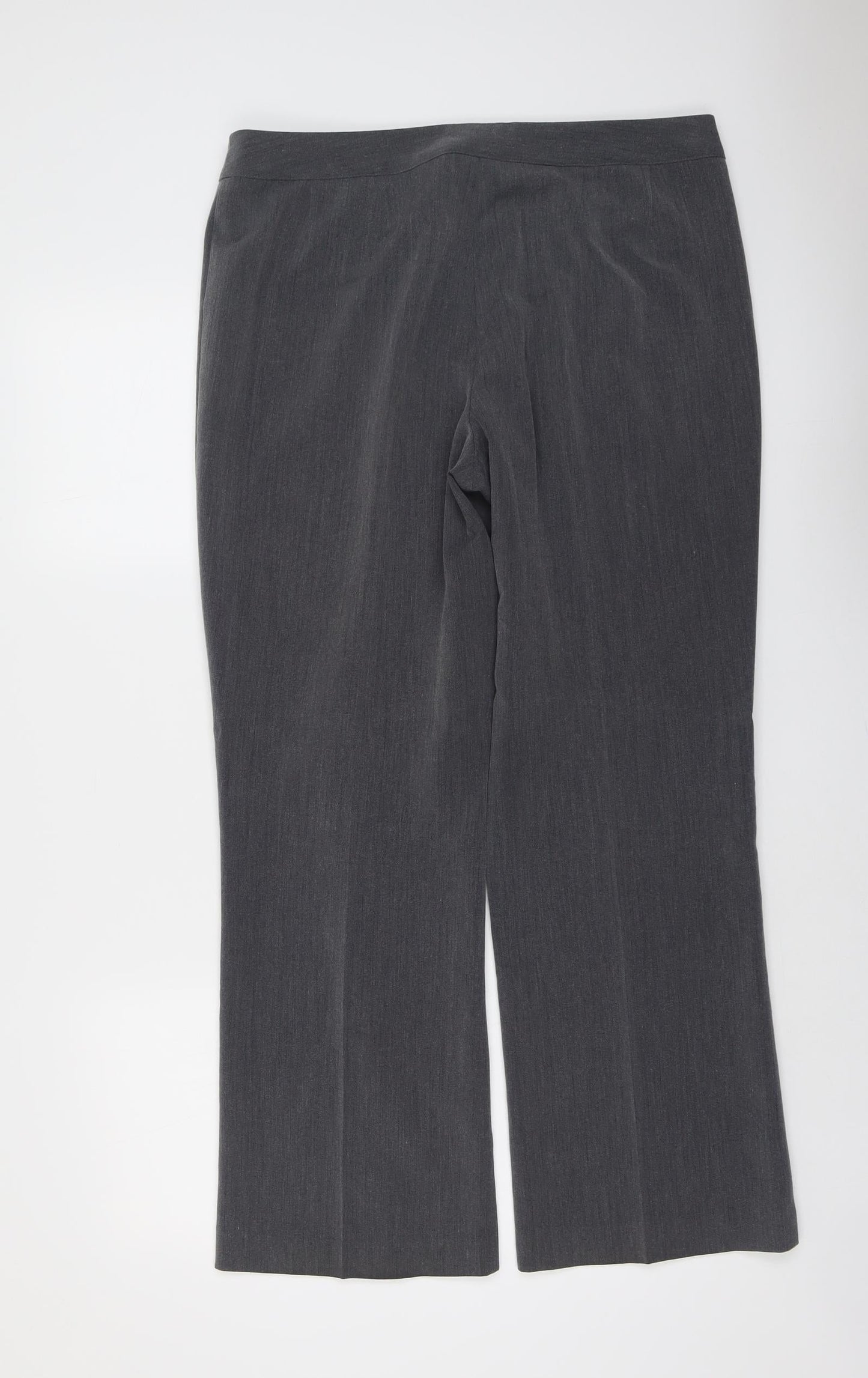 Mia Moda Womens Green Polyester Trousers Size 14 L29 in Regular Button