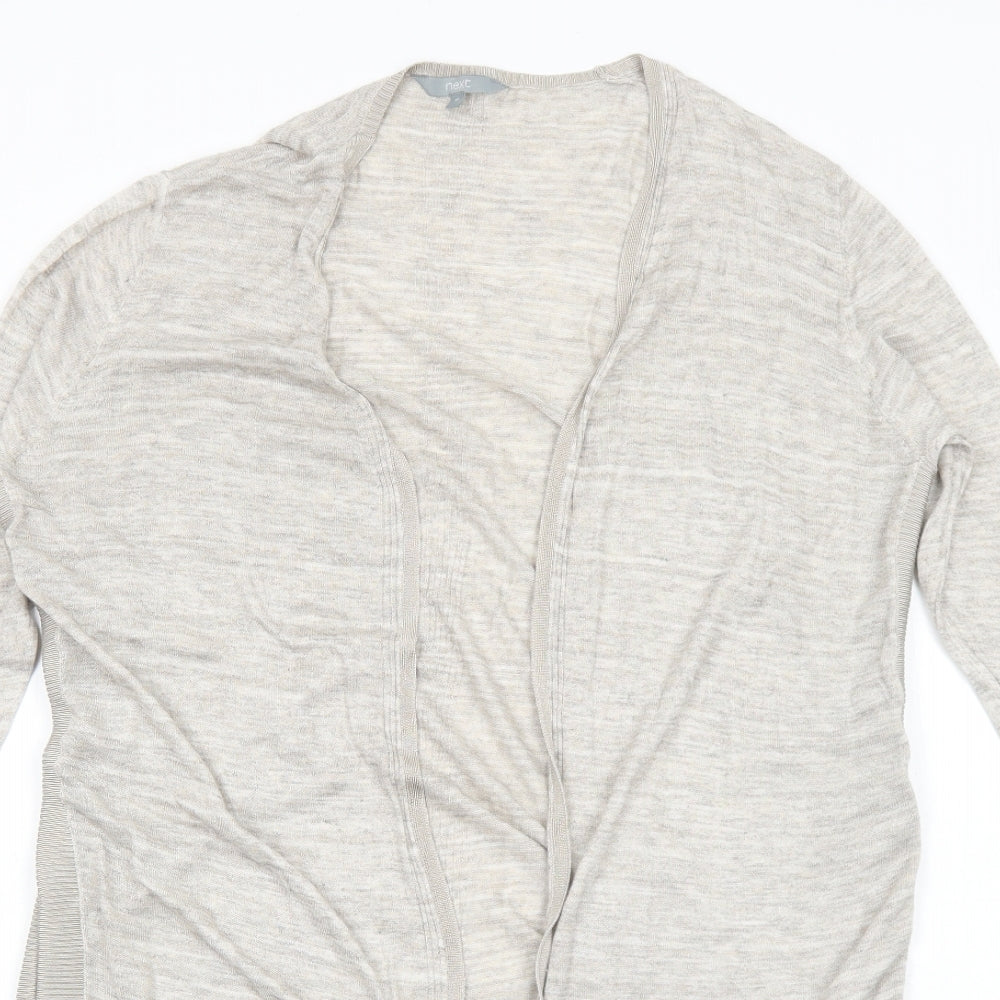 NEXT Womens Beige V-Neck Acrylic Cardigan Jumper Size 12