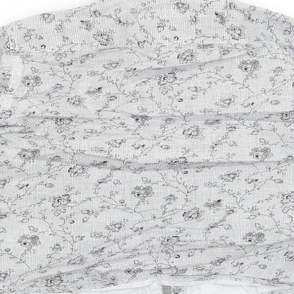 Steel & Jelly Boys Grey Floral Cotton Basic Button-Up Size 5-6 Years Collared Button