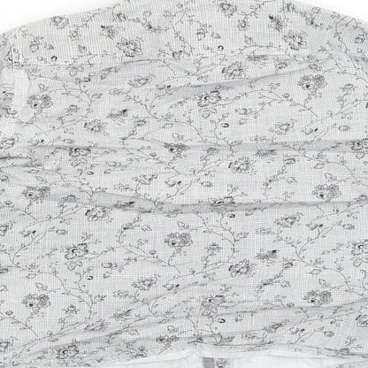 Steel & Jelly Boys Grey Floral Cotton Basic Button-Up Size 5-6 Years Collared Button