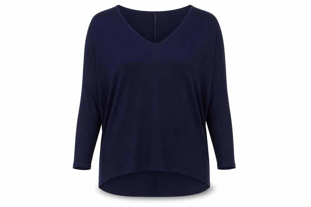 Boohoo Womens Blue Viscose Basic Blouse Size 16 V-Neck