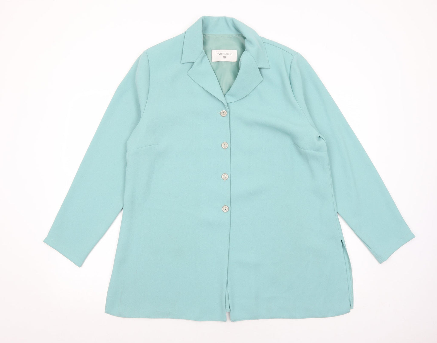 Bonmarché Womens Green Herringbone Anorak Blazer Size 16 Button