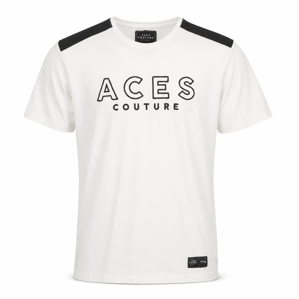 Ace Couture Mens White Cotton T-Shirt Size XS Round Neck
