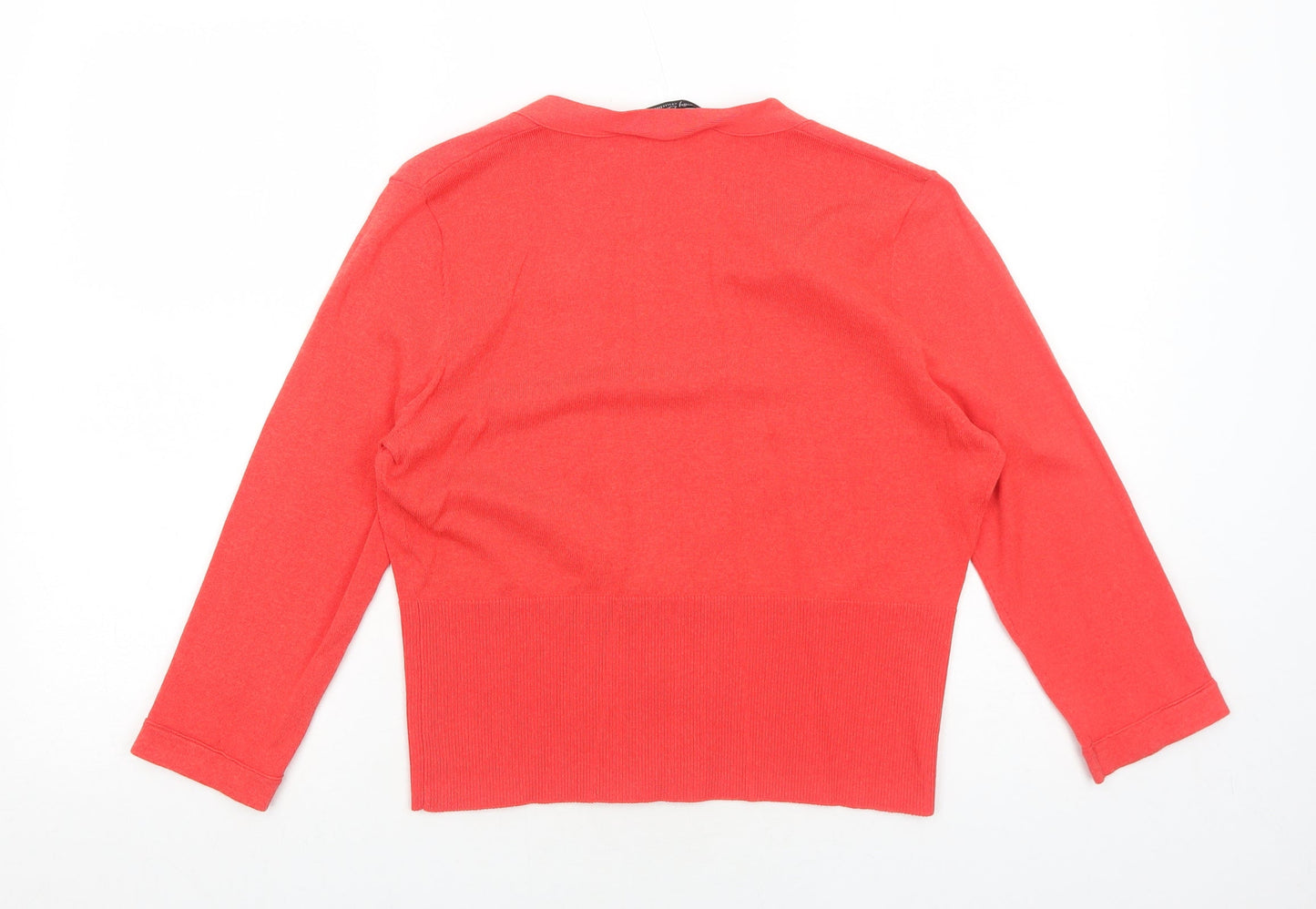 Betty Barclay Womens Red V-Neck Rayon Cardigan Jumper Size 14