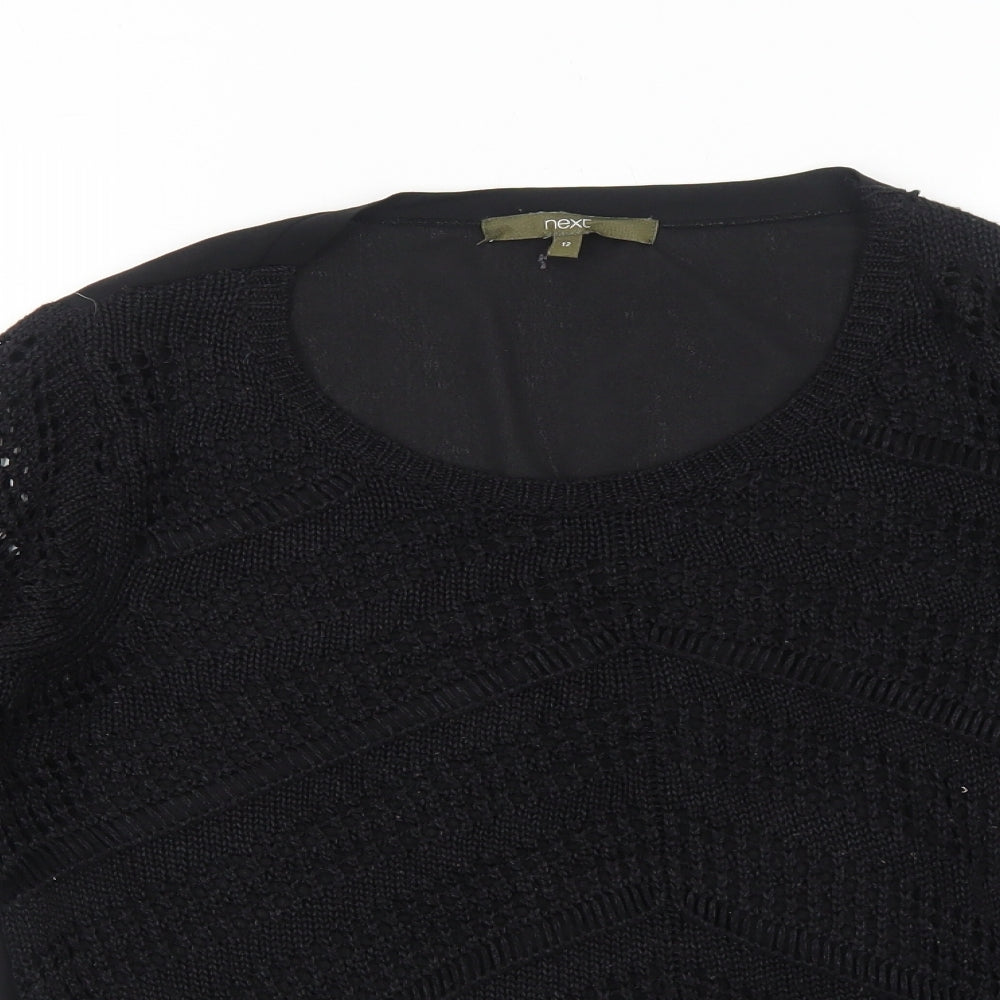NEXT Womens Blue Crew Neck Acrylic Pullover Jumper Size 12 Pullover