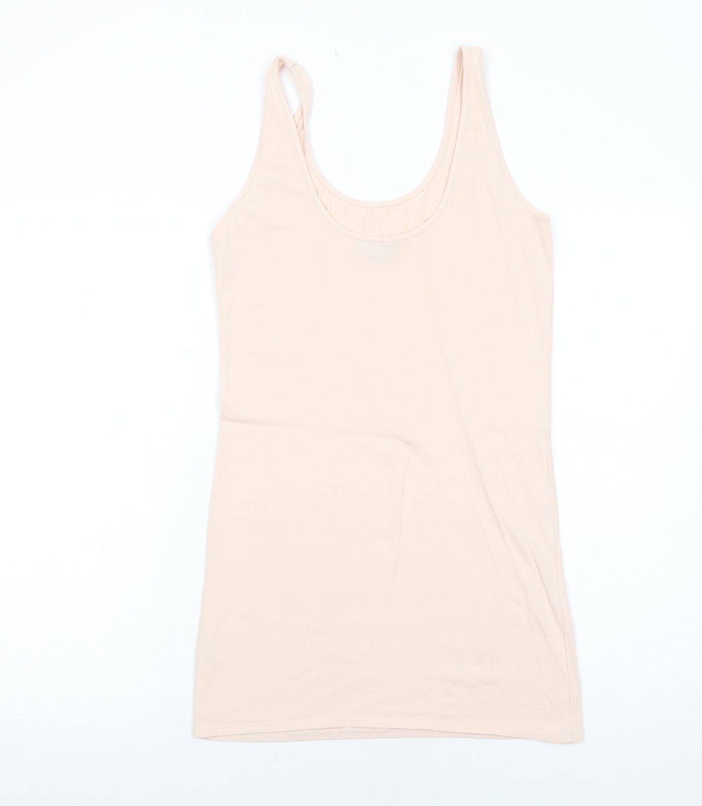 Topshop Womens Pink Cotton Basic Tank Size 10 Scoop Neck