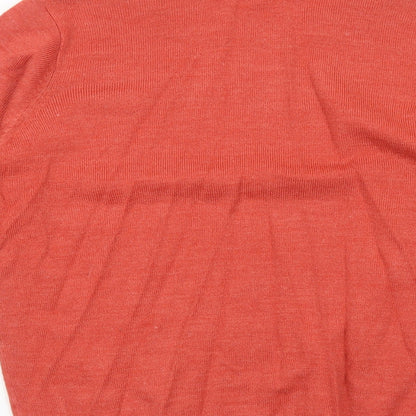EWM Womens Orange Round Neck Polyester Pullover Jumper Size S