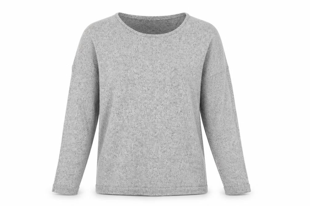 LEFTIES Womens Grey Scoop Neck Polyester Pullover Jumper Size M