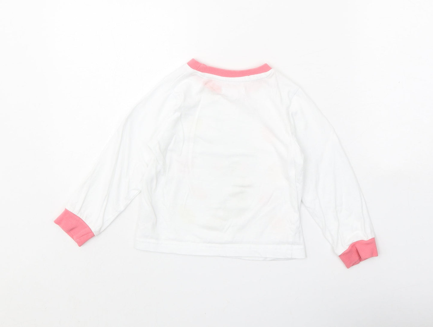 Easter Girls White 100% Cotton Basic T-Shirt Size 2-3 Years Round Neck Pullover - Easter Bunny