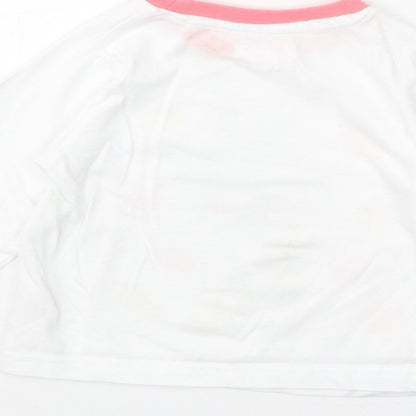 Easter Girls White 100% Cotton Basic T-Shirt Size 2-3 Years Round Neck Pullover - Easter Bunny