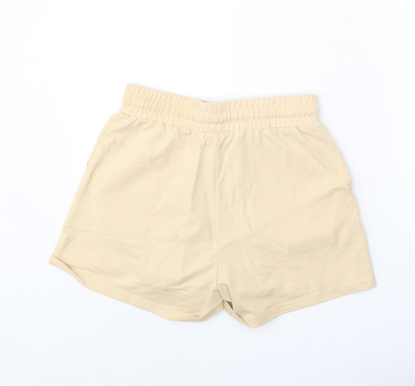 Flo Mode Womens Beige Camel Sweat Shorts Size S Regular Tie