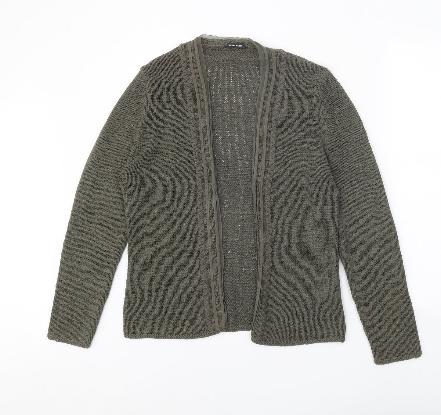 Gerry Weber Womens Green V-Neck Acrylic Cardigan Jumper Size 14