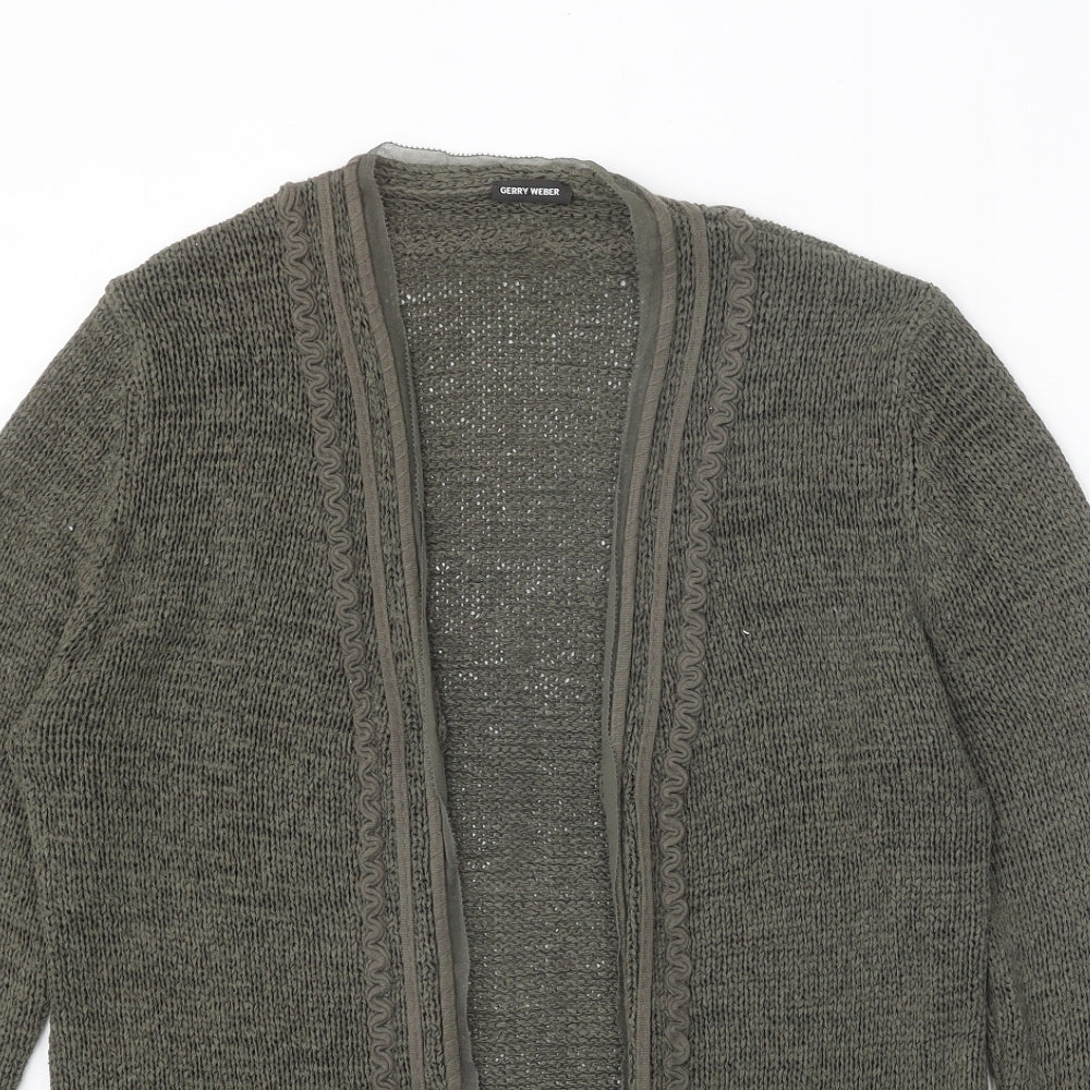 Gerry Weber Womens Green V-Neck Acrylic Cardigan Jumper Size 14