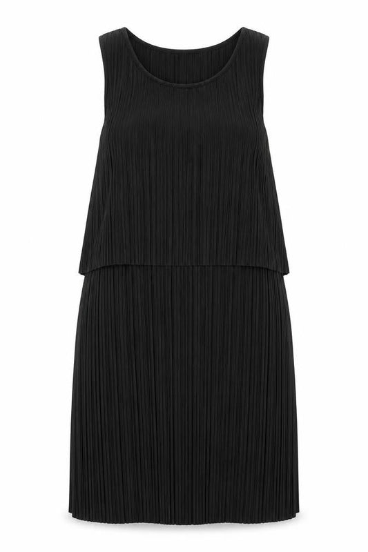 H&M Womens Black Polyester Tank Dress Size S Round Neck Pullover