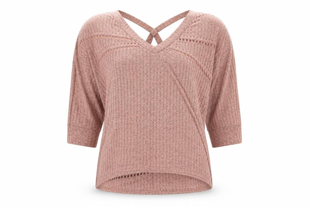 Ayanapa Womens Orange V-Neck Polyester Pullover Jumper Size 12