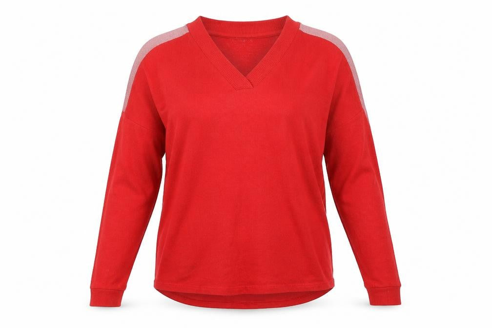 NEXT Womens Red V-Neck Acrylic Pullover Jumper Size 10