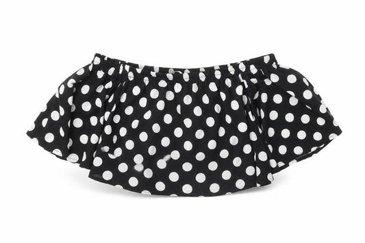 Love & Other Things Womens Black Polka Dot Polyester Camisole Blouse Size S Boat Neck