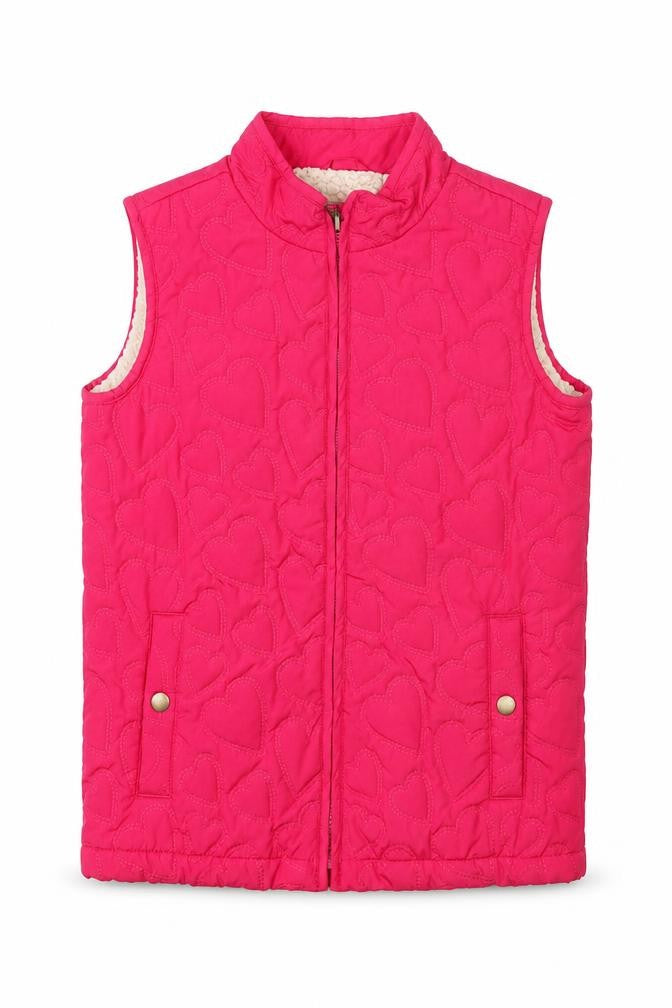 Gap Girls Pink Geometric Gilet Jacket Size XL Zip
