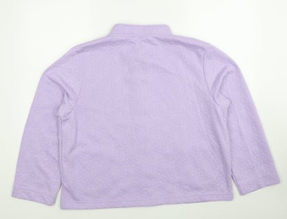BHS Womens Purple Polyester Pullover Sweatshirt Size 16 Button