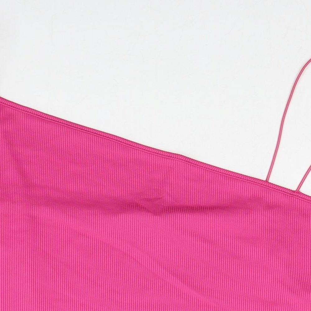 Primark Womens Pink Polyester Cropped Tank Size 2XL Square Neck - Ribbed