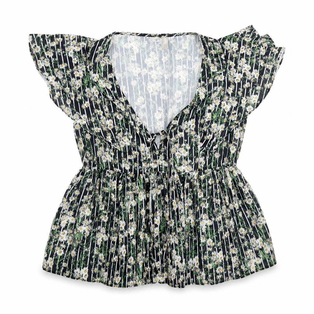 ASOS Womens Multicoloured Floral Polyester Basic Blouse Size 10 V-Neck
