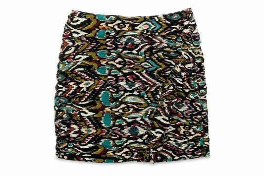 Zara Womens Multicoloured Geometric Polyester Mini Skirt Size XS Zip