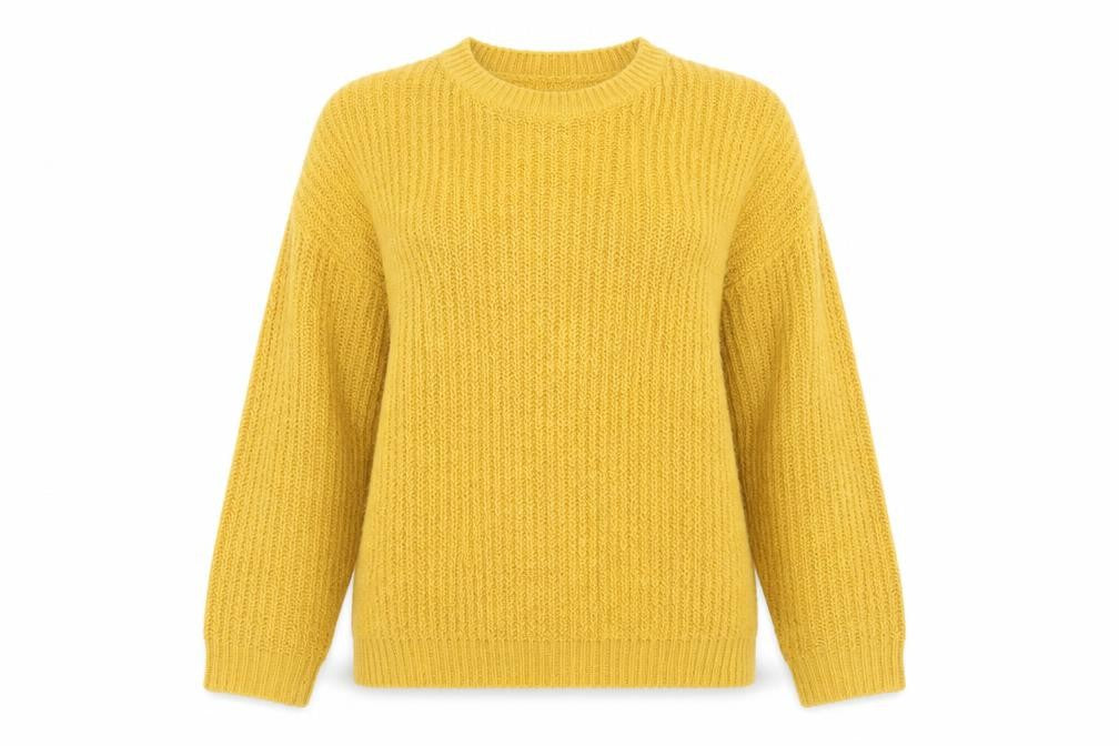 New Look Womens Yellow Round Neck Acrylic Pullover Jumper Size M
