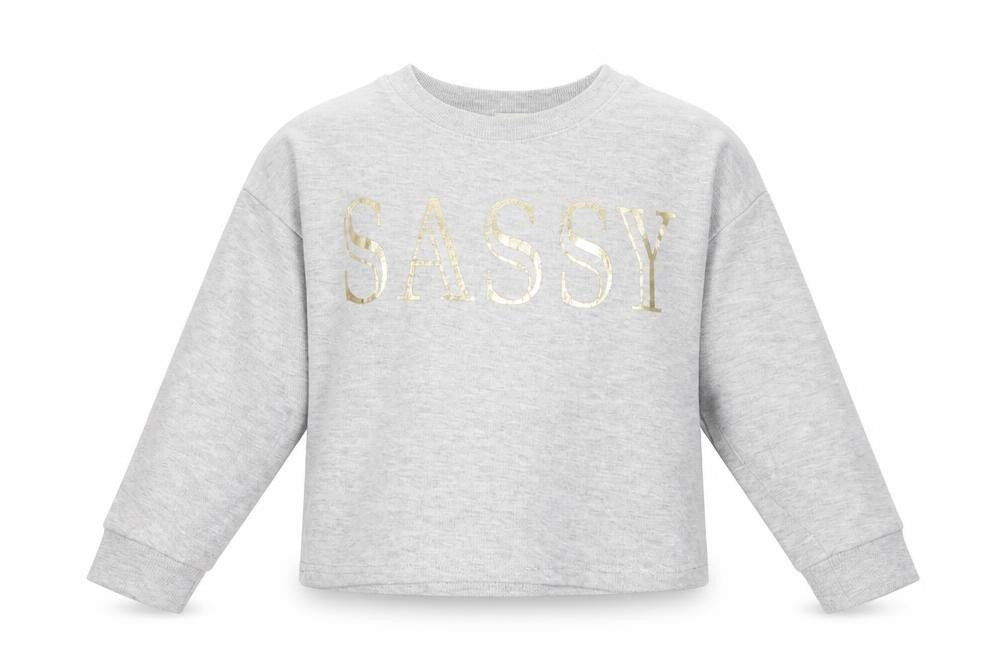 River Island Girls Grey Cotton Pullover Sweatshirt Size 5-6 Years Pullover - Sassy