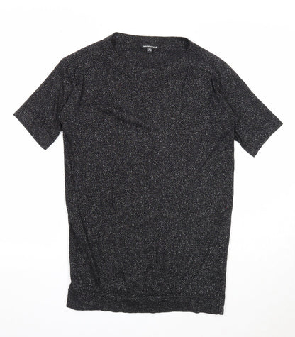 Warehouse Womens Black Viscose Basic T-Shirt Size 8 Round Neck
