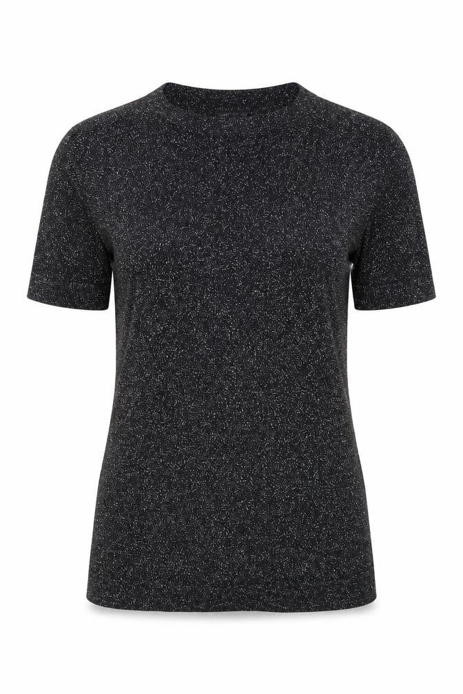 Warehouse Womens Black Viscose Basic T-Shirt Size 8 Round Neck