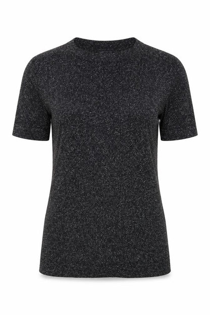Warehouse Womens Black Viscose Basic T-Shirt Size 8 Round Neck