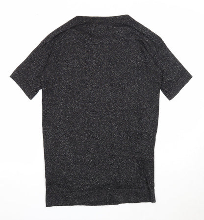Warehouse Womens Black Viscose Basic T-Shirt Size 8 Round Neck