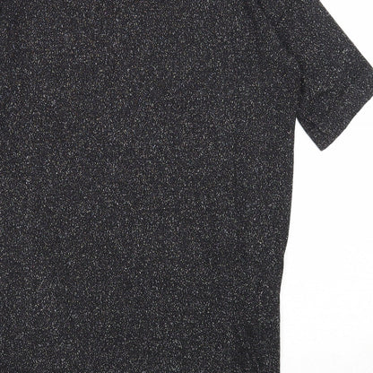 Warehouse Womens Black Viscose Basic T-Shirt Size 8 Round Neck