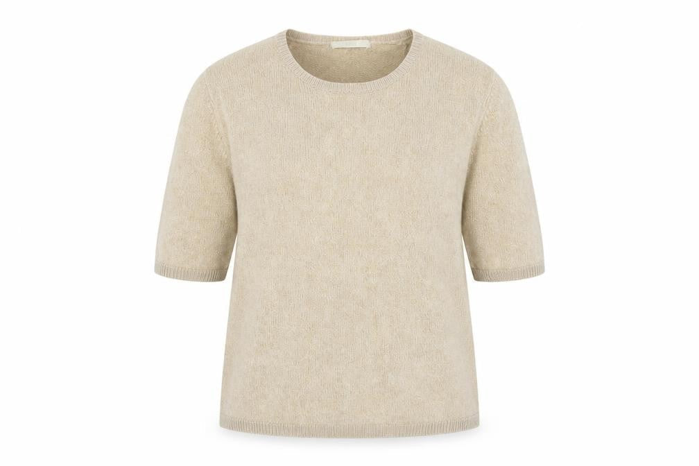 Marks & Spencer Womens Beige Round Neck Viscose Pullover Jumper Size 14