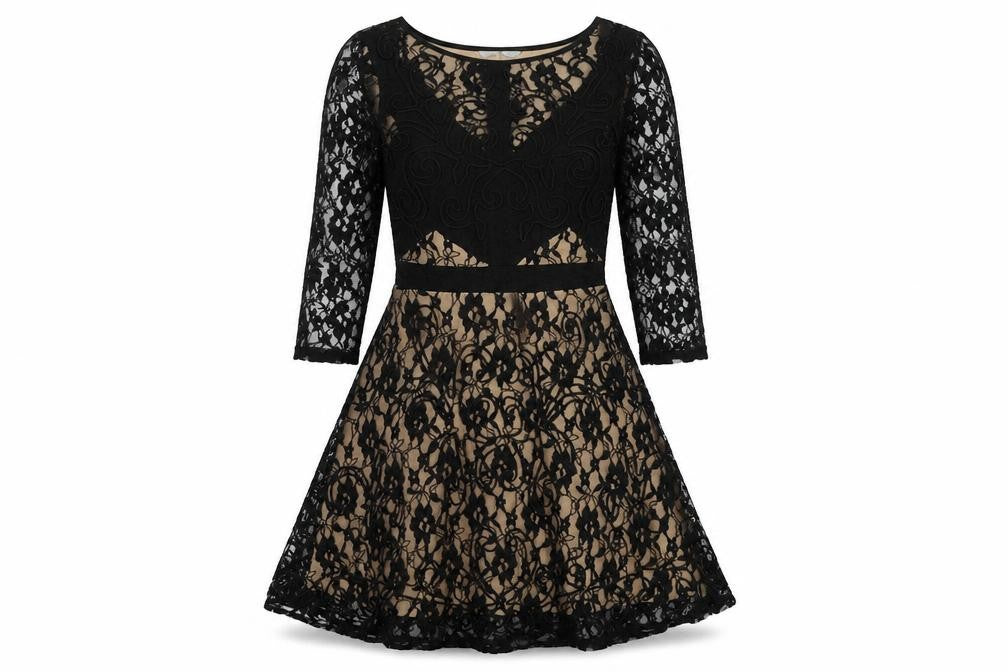 Red Herring Womens Black Nylon A-Line Size 10 Round Neck Zip