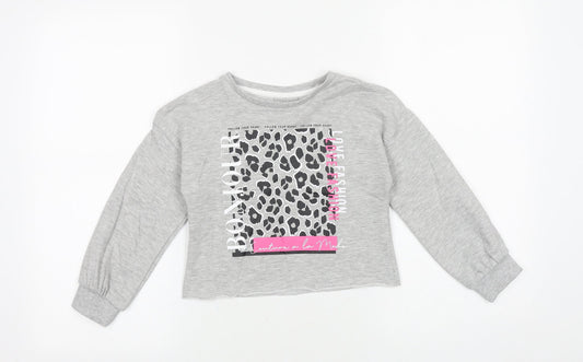 Matalan Girls Grey Viscose Pullover Sweatshirt Size 6 Years Pullover - Bonjour