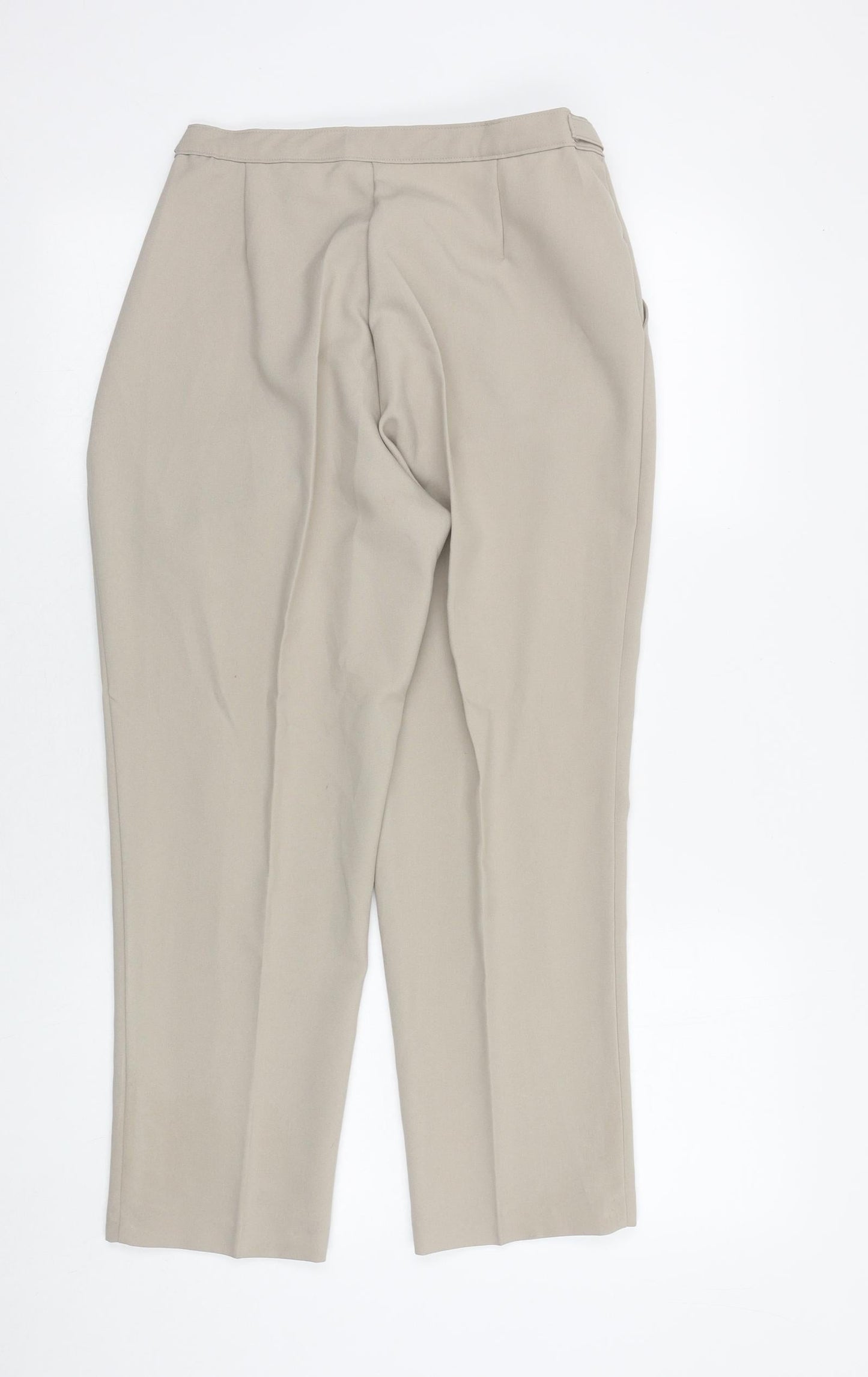 Damart Womens Beige Polyester Trousers Size 12 Regular Button